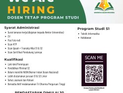 We Are Hiring: Dosen Tetap Program Studi Di Universitas Madani Indonesia